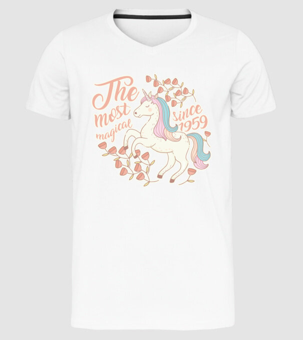 The most magical unicorn 1959 model alb pe tricou