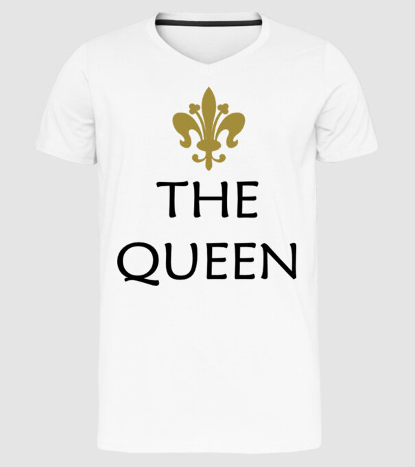 The Queen model alb pe tricou