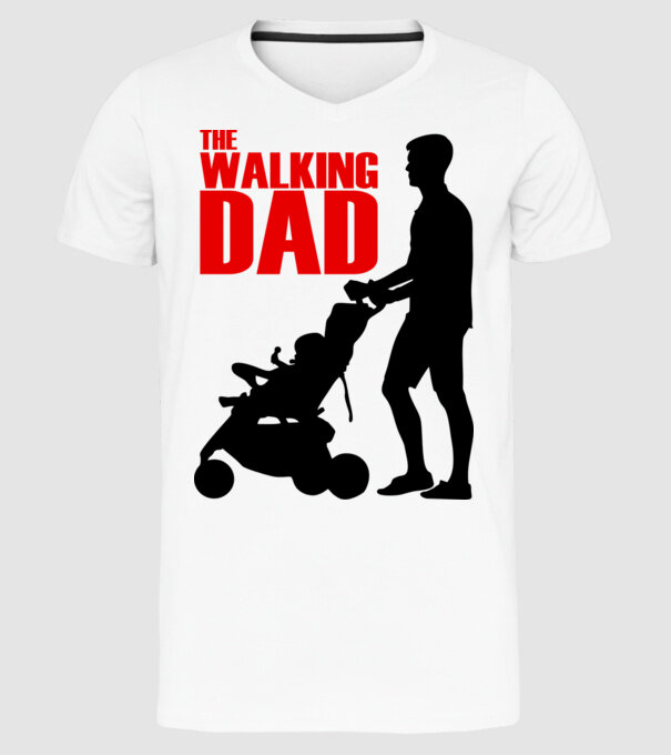 The Walking Dad model alb pe tricou