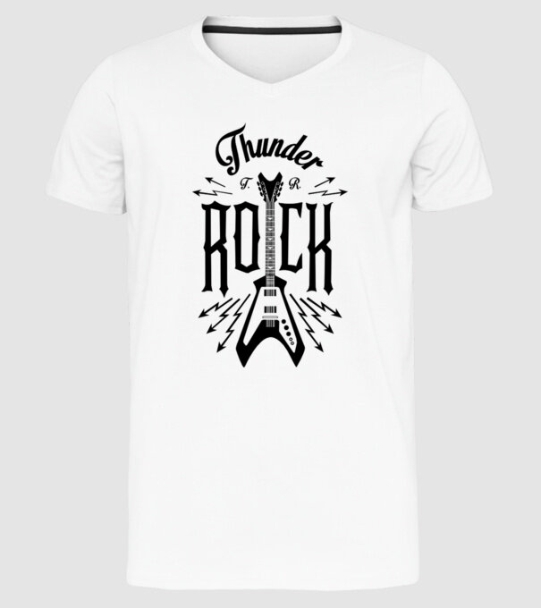 Thunder Rock model alb pe tricou
