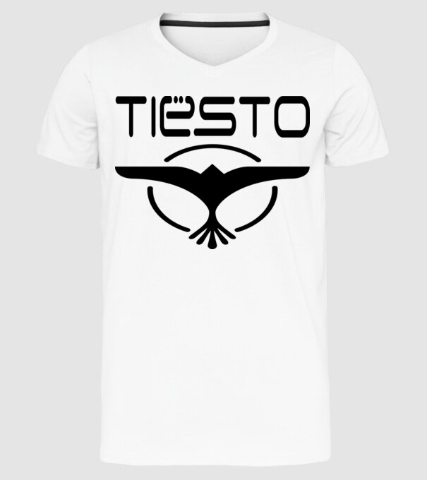 Tiesto logo model alb pe tricou