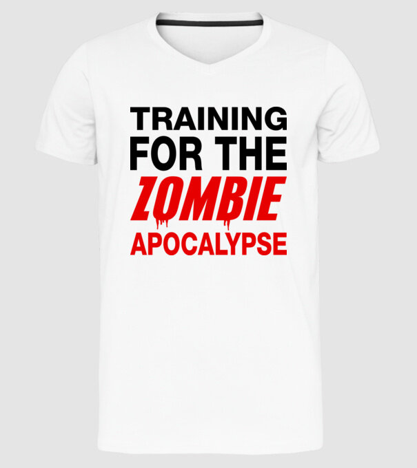 training for the zombie apocalypse model alb pe tricou