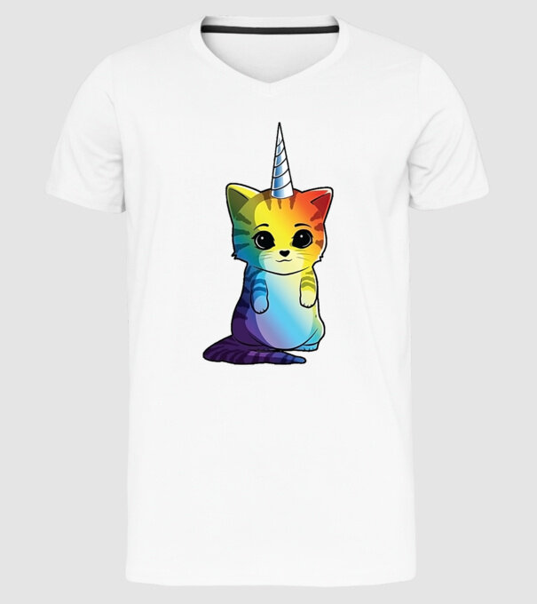 Unicat model alb pe tricou