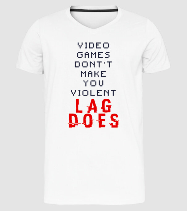 Violent lag model alb pe tricou