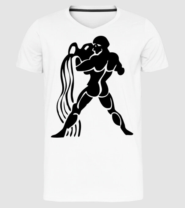 Aquarius Horoscope model alb pe tricou