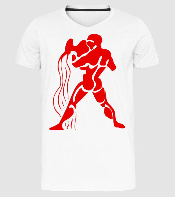Aquarius Horoscope model alb pe tricou
