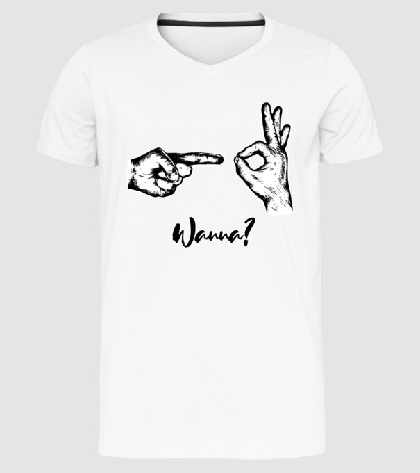 Wanna sex model alb pe tricou