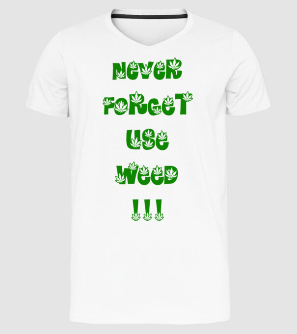Weed model alb pe tricou