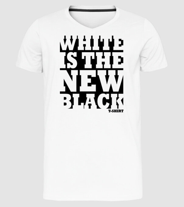 White is the new black model alb pe tricou