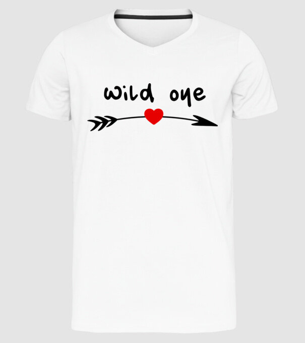 Wild one arrow model alb pe tricou