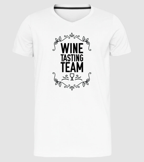Wine tasting team Wine Tasting Team model alb pe tricou