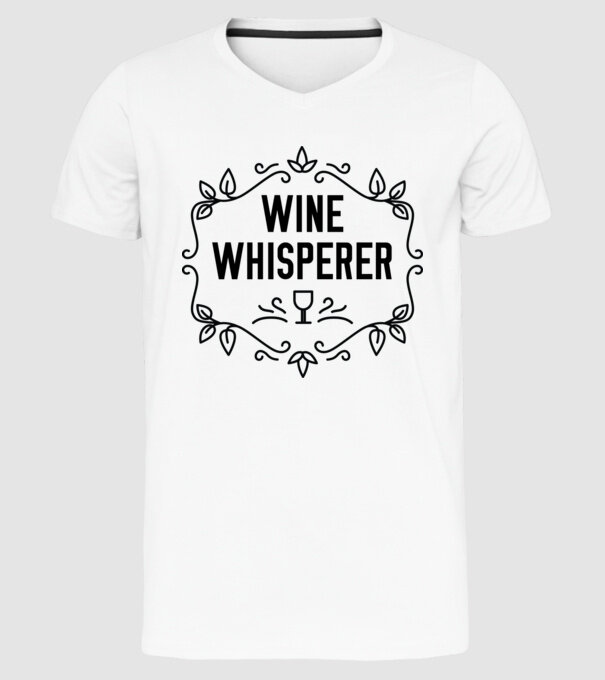 Wine tasting team Wine Whisperer model alb pe tricou