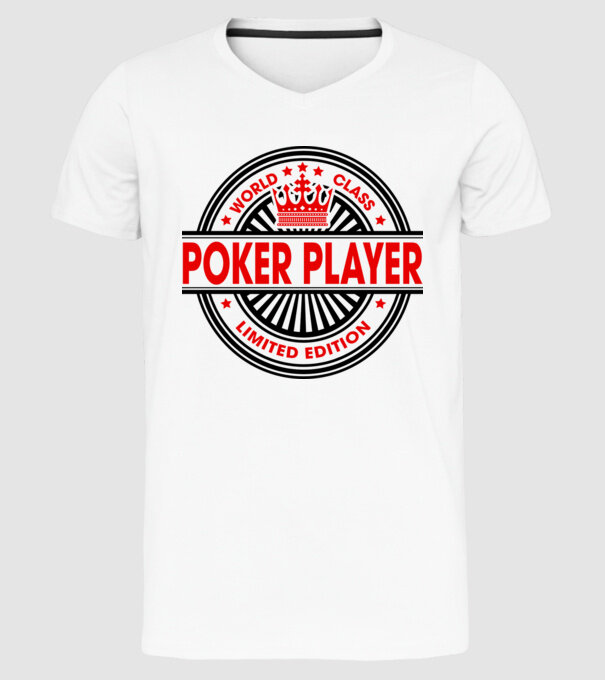 World class JUCĂTOR POKER model alb pe tricou