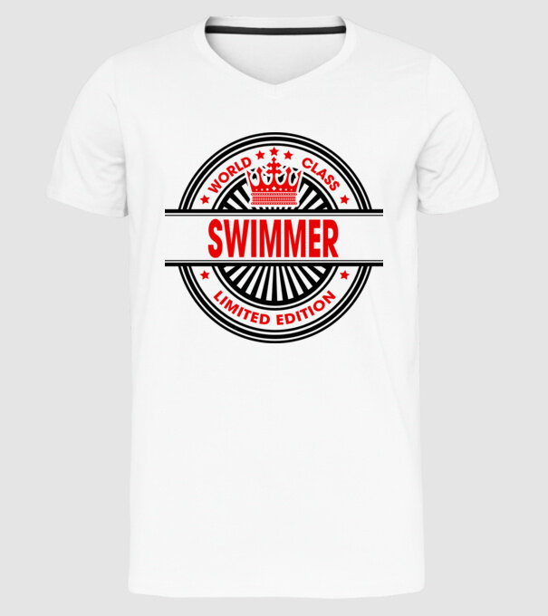 World class ÎNOTĂTOR model alb pe tricou