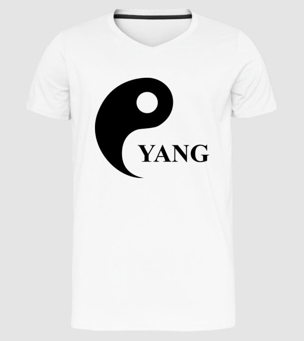 Yang model alb pe tricou