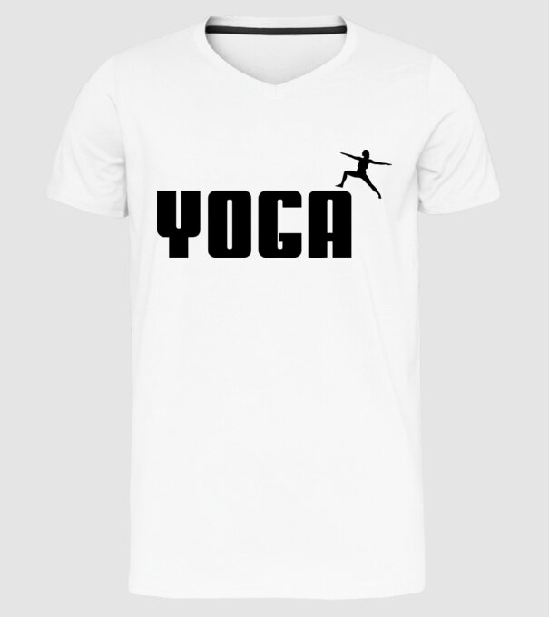 yoga model alb pe tricou