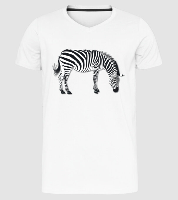 Zebră model alb pe tricou