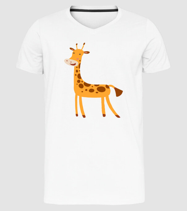 Girafă drăguță model alb pe tricou