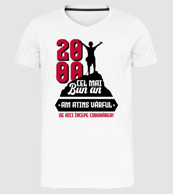 2000 cel mai bun an. Am atins vârful, de aici începe coborârea. model alb pe tricou