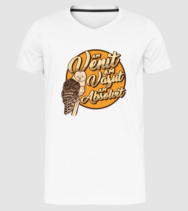 Absolvire model alb pe tricou