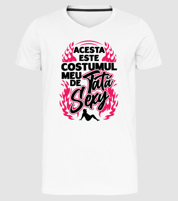 Acesta este costumul meu de tată sexy model alb pe tricou