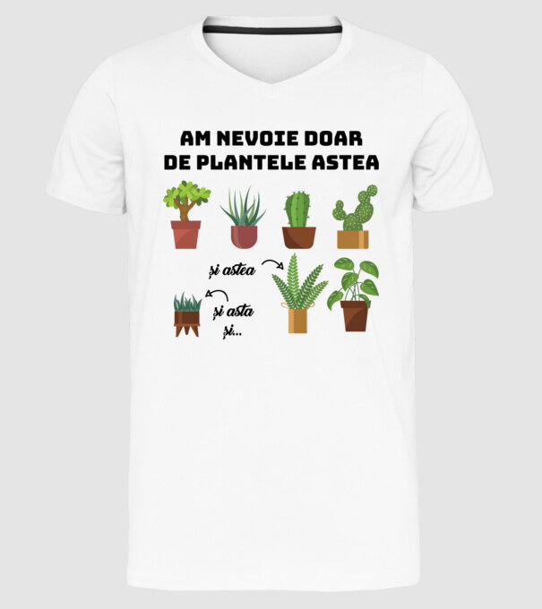 am nevoie doar de plantele astea model alb pe tricou