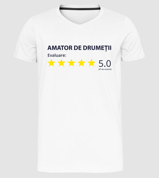 amator de drumeții evaluare model alb pe tricou
