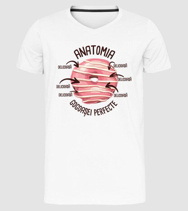 anatomia gogoașei perfecte: delicioasă model alb pe tricou