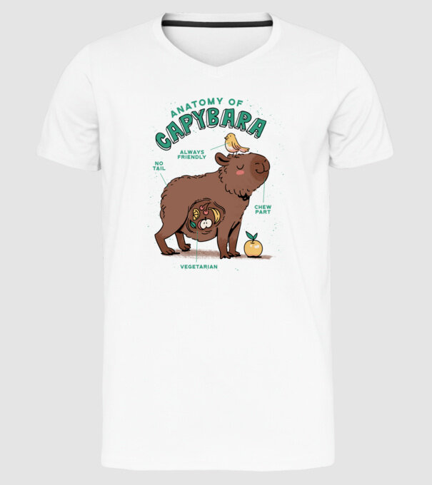 Anatomy of Capybara model alb pe tricou