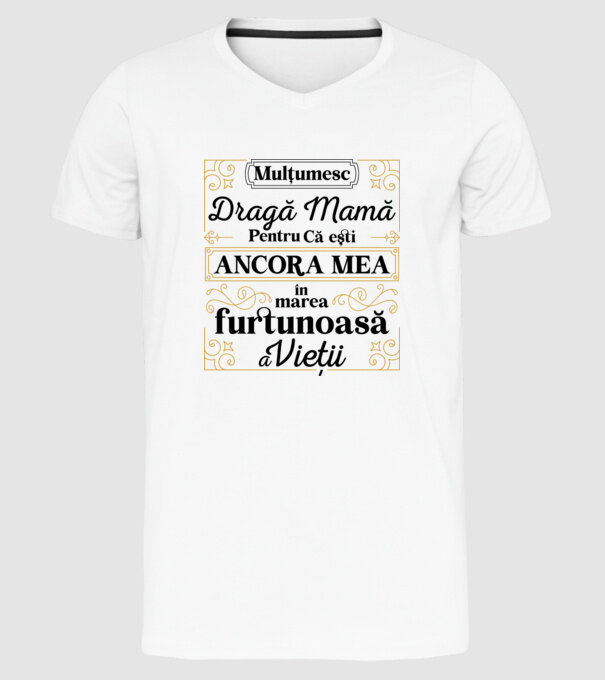 Ancora mea model alb pe tricou