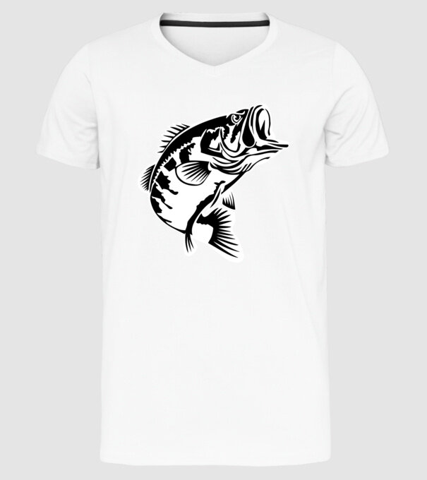 AngryFish model alb pe tricou