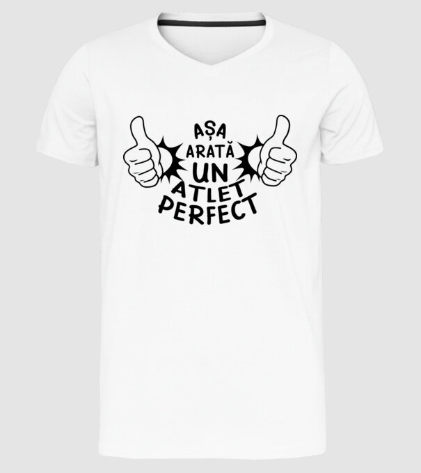 Așa arată un ATLET perfect model alb pe tricou