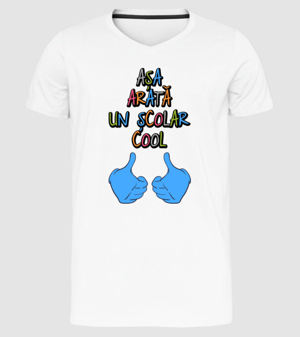 așa arată un școlar cool model alb pe tricou
