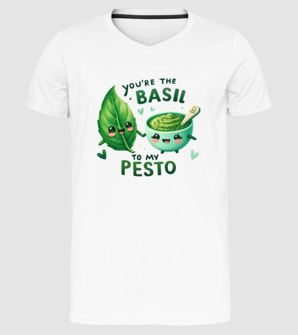 Basil to my Pesto model alb pe tricou