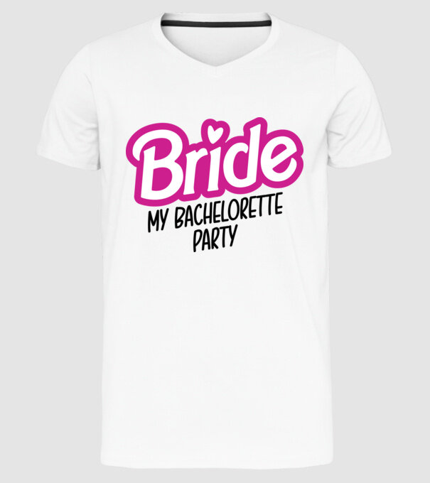 Bride Barbie model alb pe tricou