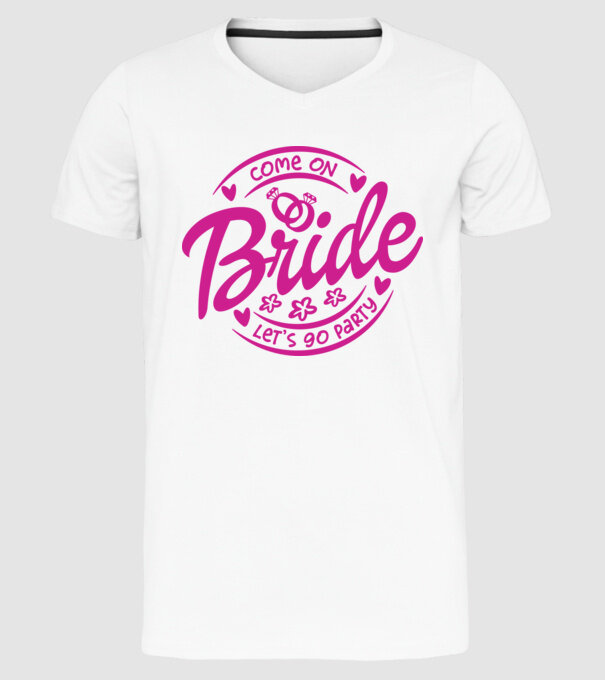 Bride Barbie lets go party model alb pe tricou