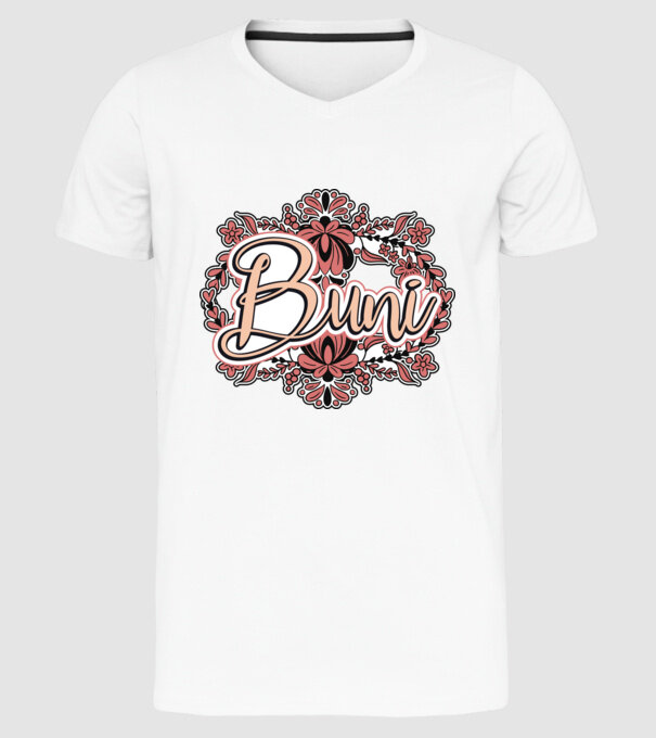 Buni model alb pe tricou