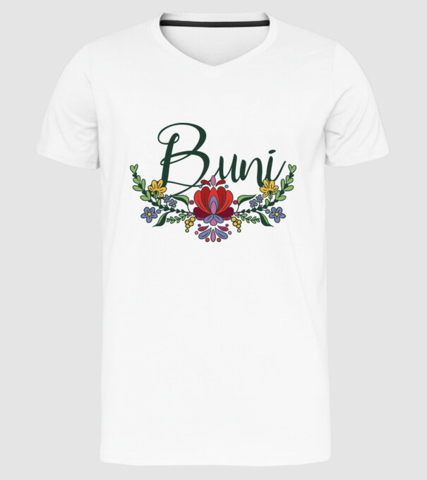 Buni model alb pe tricou