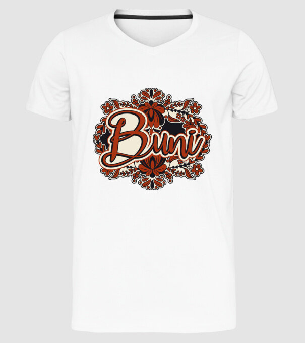 Buni model alb pe tricou