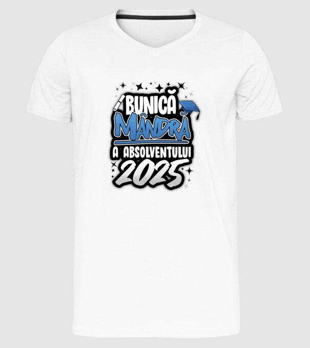 Bunică MÂNDRĂ a absolventului model alb pe tricou