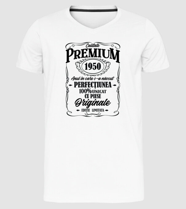 calitate premium -1950 - anul în care s-a născut - perfecțiunea - 100% unicat, cu piese originale, ediție limitată model alb pe tricou