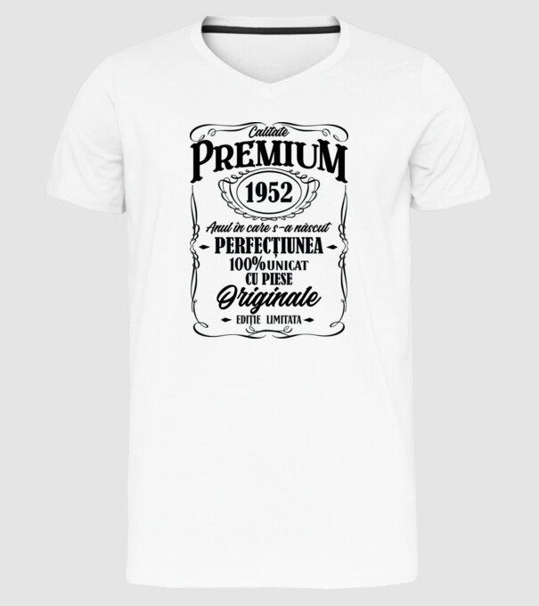 calitate premium -1952 - anul în care s-a născut - perfecțiunea - 100% unicat, cu piese originale, ediție limitată model alb pe tricou
