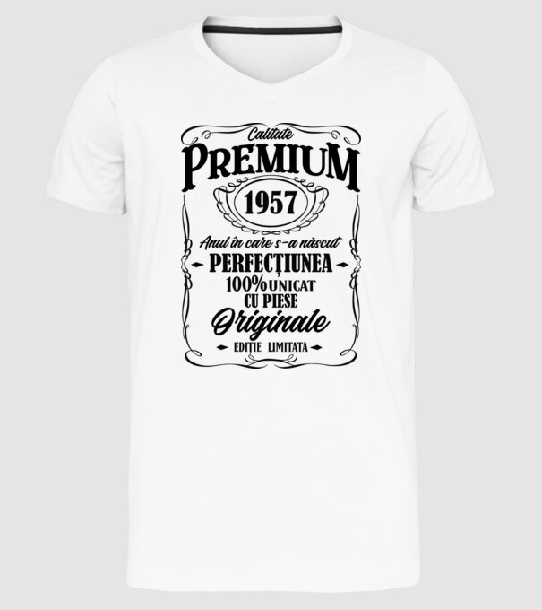 calitate premium -1957 - anul în care s-a născut - perfecțiunea - 100% unicat, cu piese originale, ediție limitată model alb pe tricou