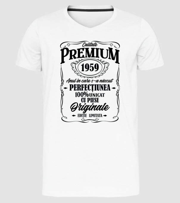 calitate premium -1959 - anul în care s-a născut - perfecțiunea - 100% unicat, cu piese originale, ediție limitată model alb pe tricou