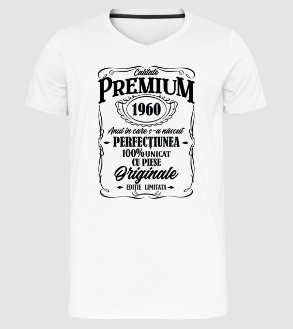 calitate premium -1960 - anul în care s-a născut - perfecțiunea - 100% unicat, cu piese originale, ediție limitată model alb pe tricou
