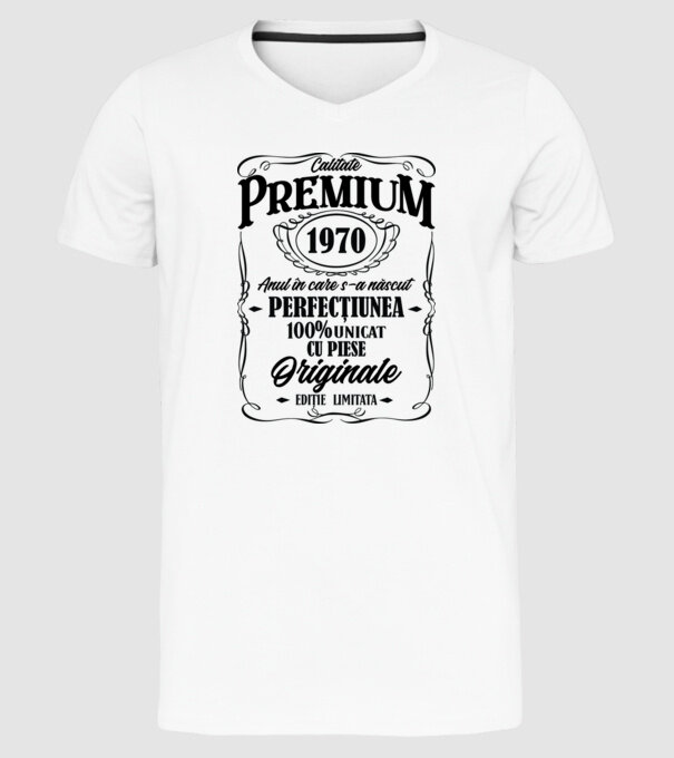 calitate premium -1970 - anul în care s-a născut - perfecțiunea - 100% unicat, cu piese originale, ediție limitată model alb pe tricou