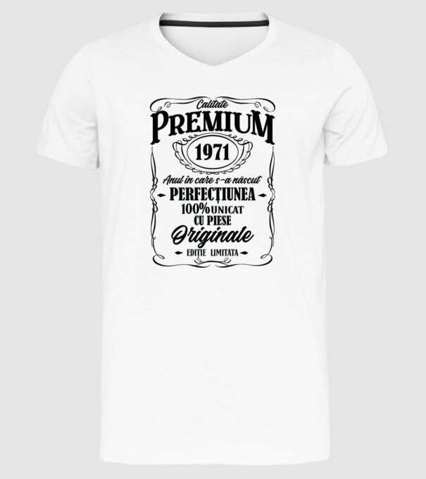 calitate premium -1971 - anul în care s-a născut - perfecțiunea - 100% unicat, cu piese originale, ediție limitată model alb pe tricou