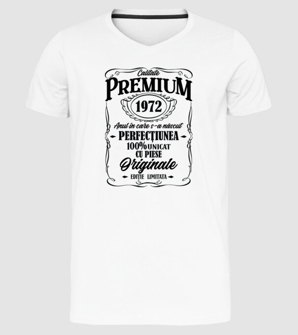 calitate premium -1972 - anul în care s-a născut - perfecțiunea - 100% unicat, cu piese originale, ediție limitată model alb pe tricou