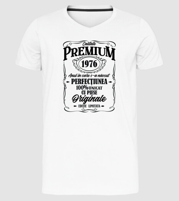 calitate premium -1976 - anul în care s-a născut - perfecțiunea - 100% unicat, cu piese originale, ediție limitată model alb pe tricou