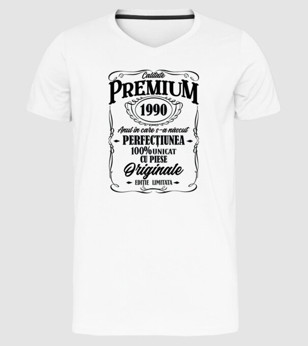 calitate premium -1990 - anul în care s-a născut - perfecțiunea - 100% unicat, cu piese originale, ediție limitată model alb pe tricou